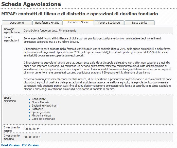 Scheda Agevolazione